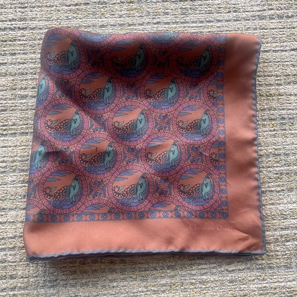 Vintage Dior Pink and Blue Scarf